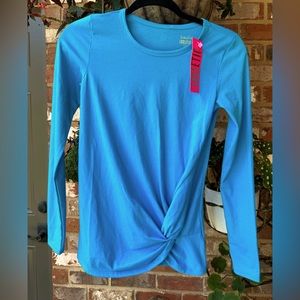 Lilly Pulitzer Tarina Tee color is turquoise shore size XXS
